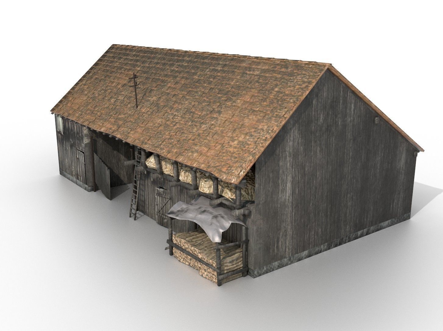 Old Shack 3DS max PBR  Low-poly 3D model_2