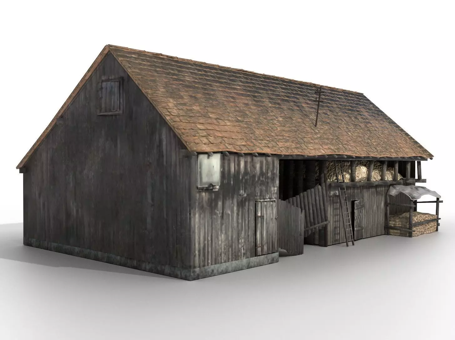 Old Shack 3DS max PBR  Low-poly 3D model_0