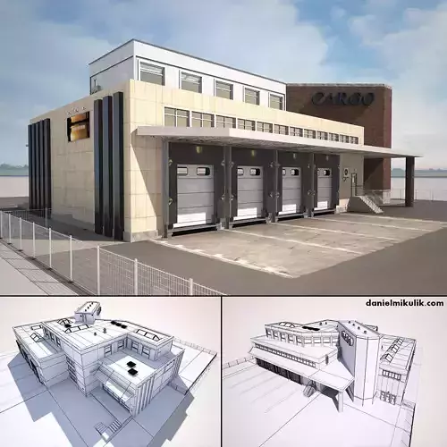 Cargo Building TIR Low Poly Low-poly 3D model