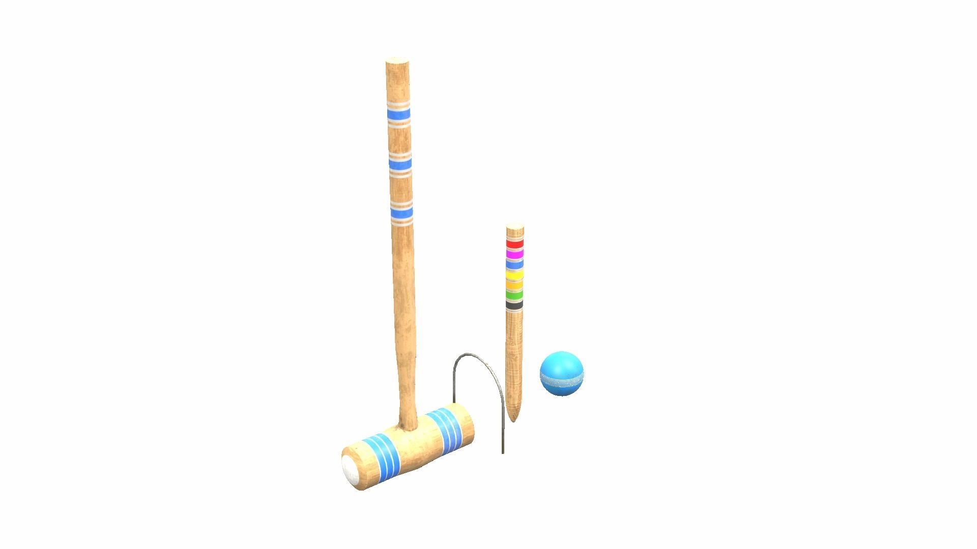 Croquet Set Low-poly 3D model_10