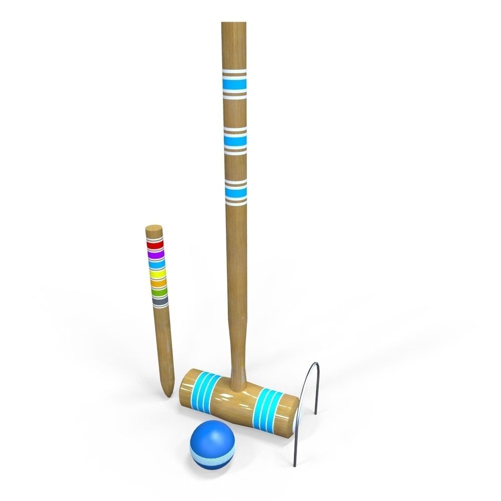 Croquet Set Low-poly 3D model_1