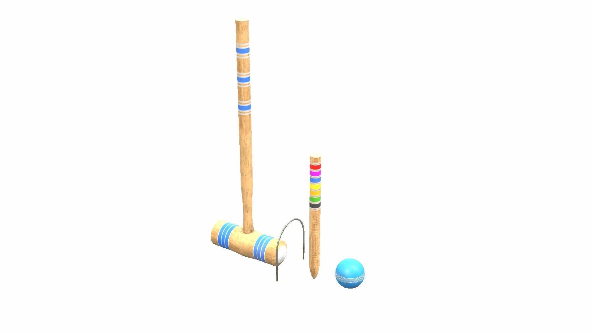 Croquet Set Low-poly 3D model_26