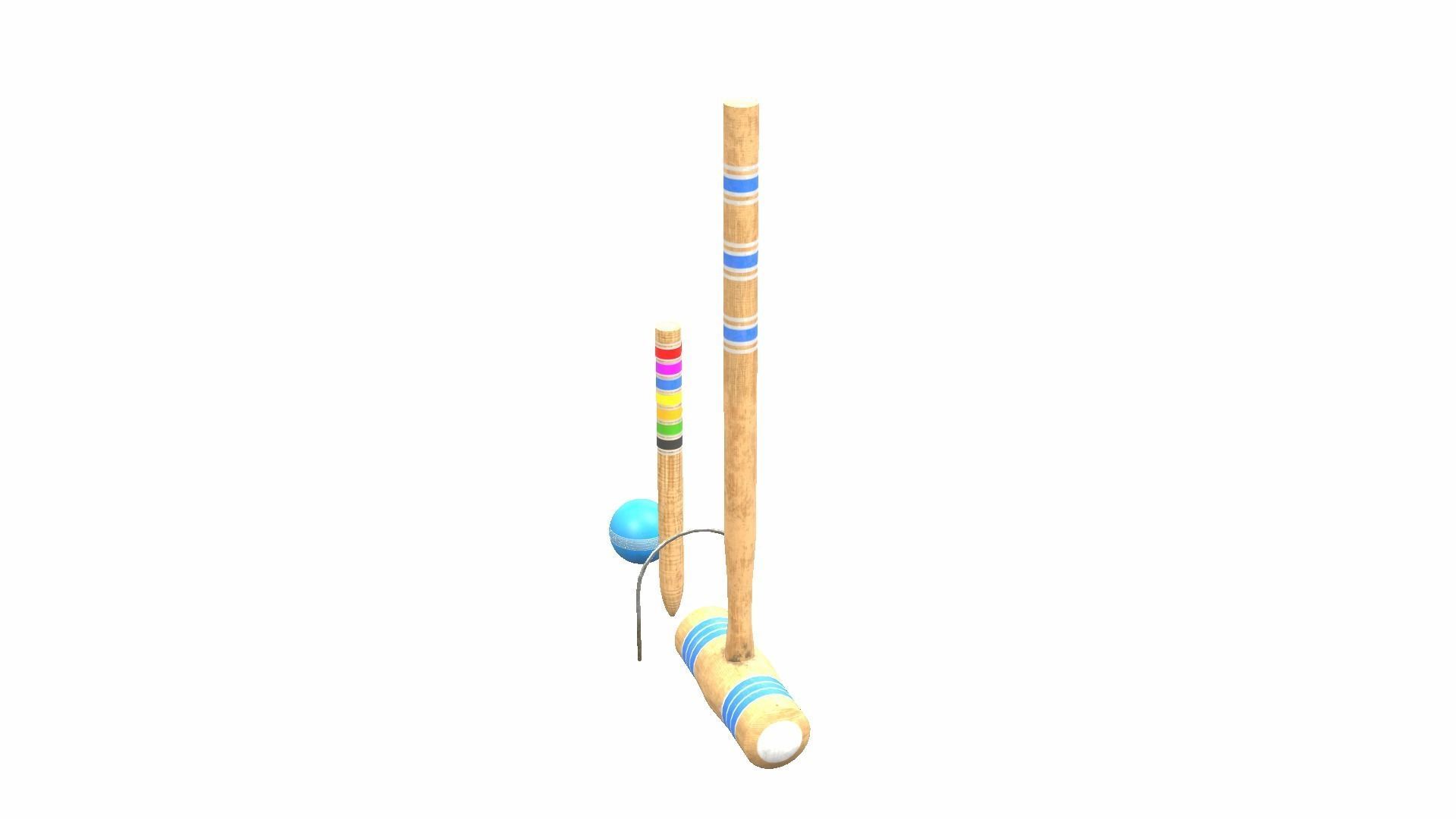Croquet Set Low-poly 3D model_14