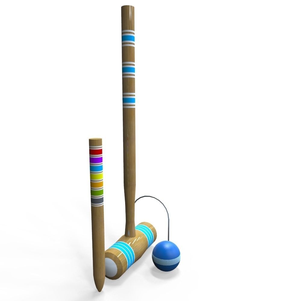 Croquet Set Low-poly 3D model_3