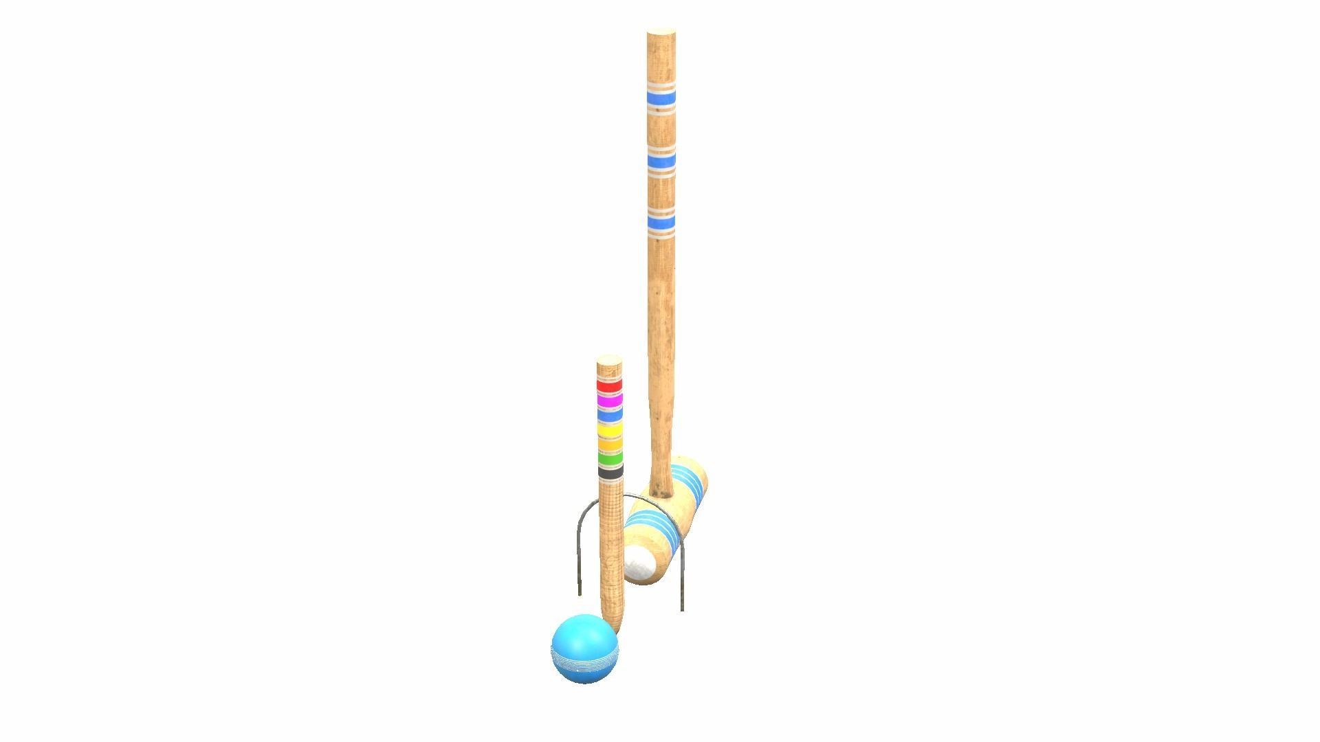 Croquet Set Low-poly 3D model_22