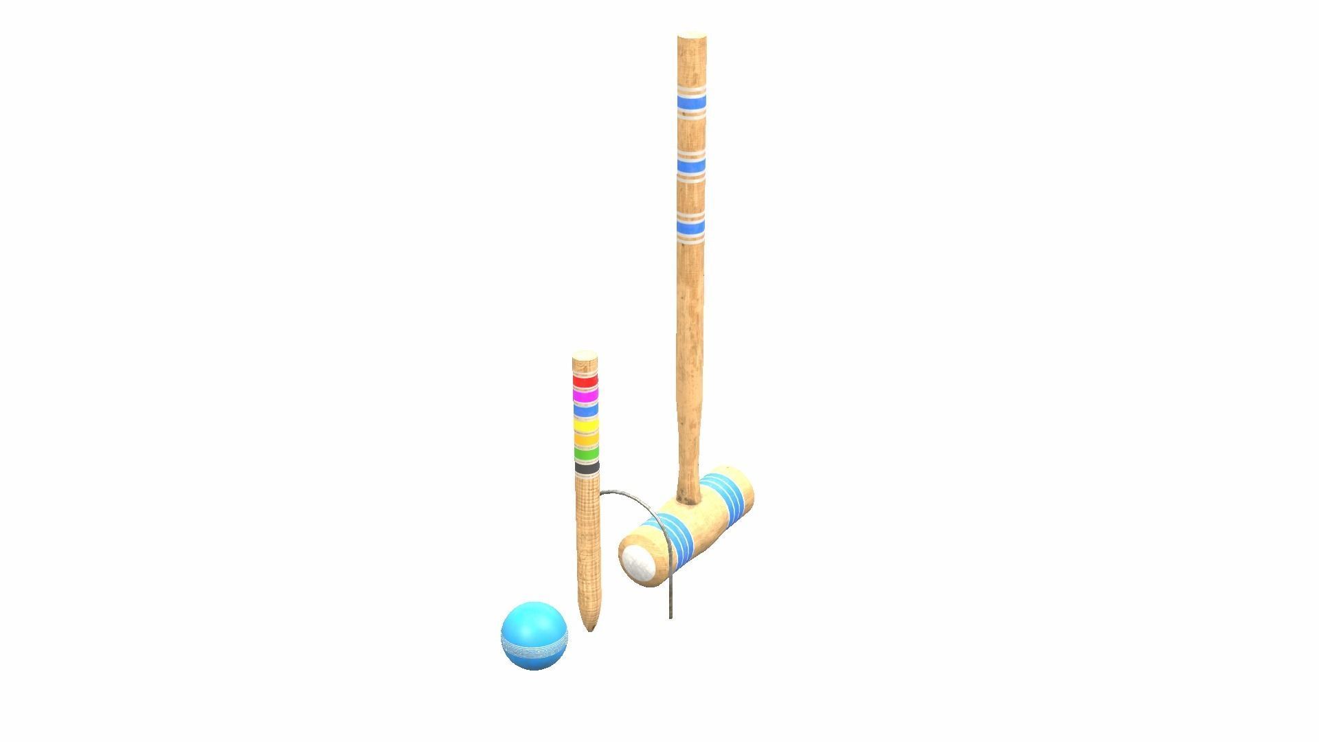 Croquet Set Low-poly 3D model_21