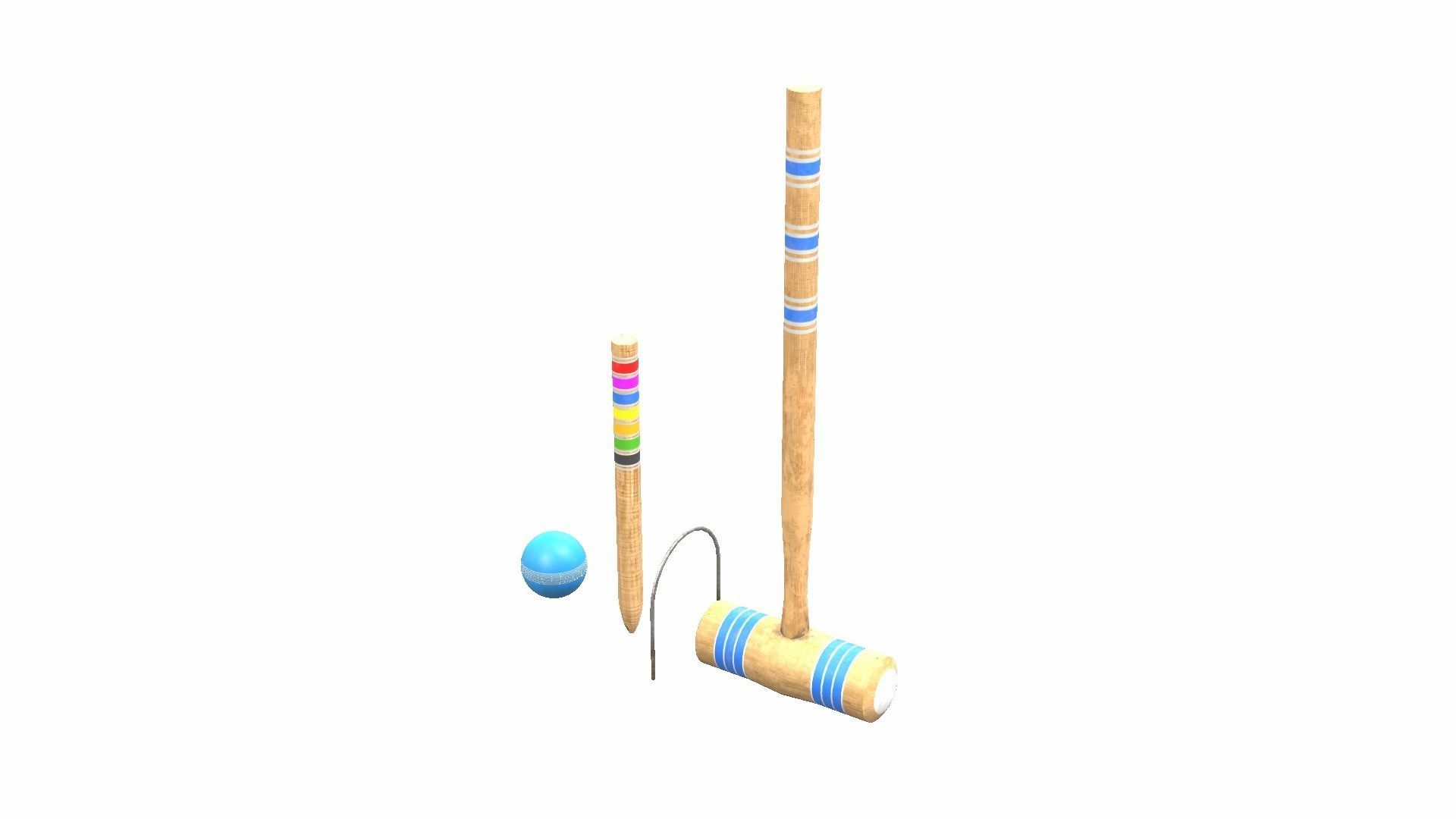 Croquet Set Low-poly 3D model_16