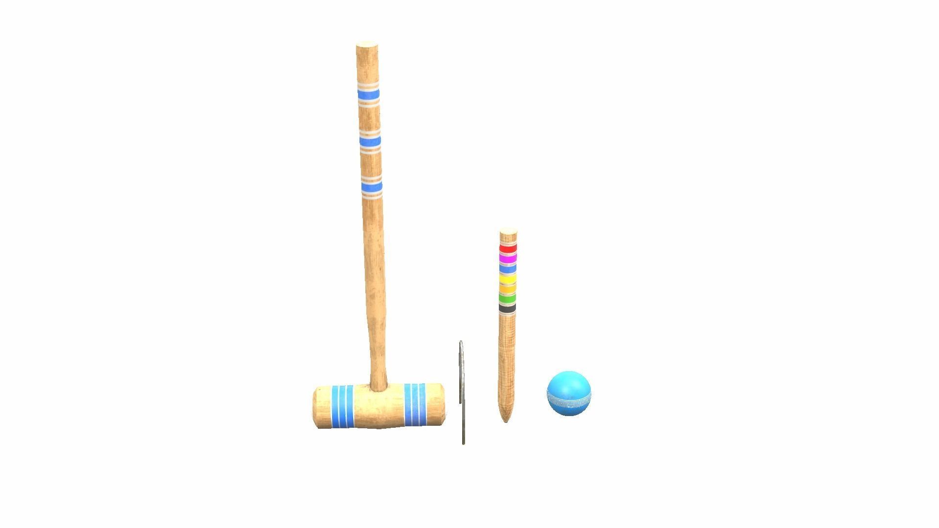 Croquet Set Low-poly 3D model_8