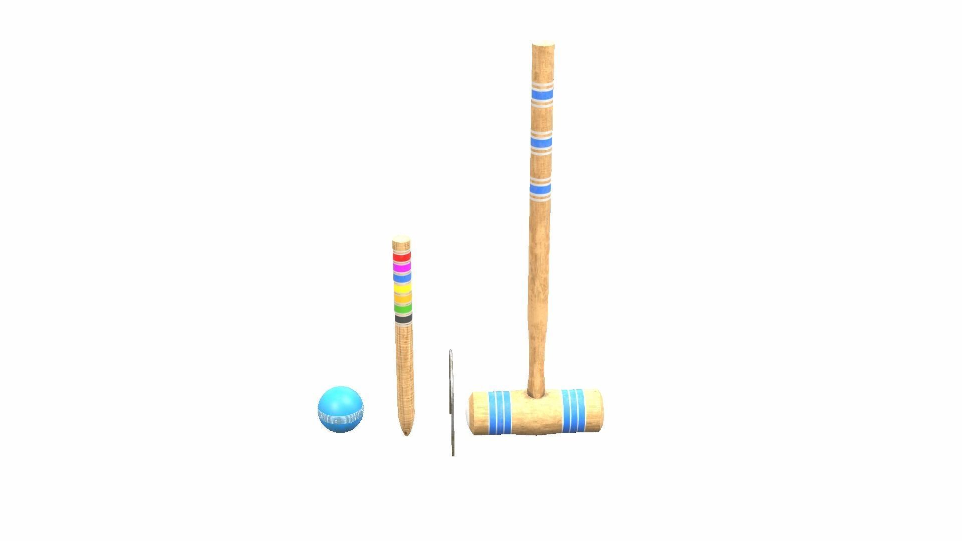 Croquet Set Low-poly 3D model_18