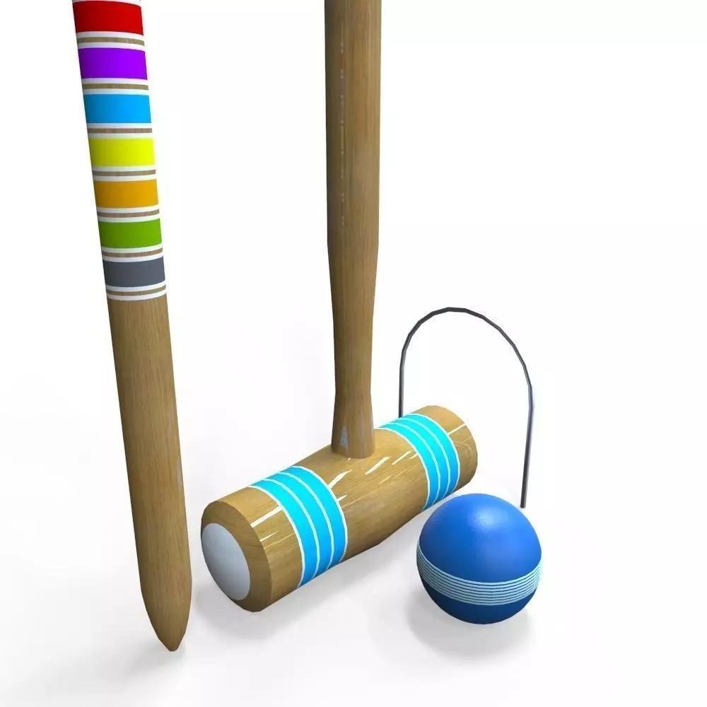 Croquet Set Low-poly 3D model_0