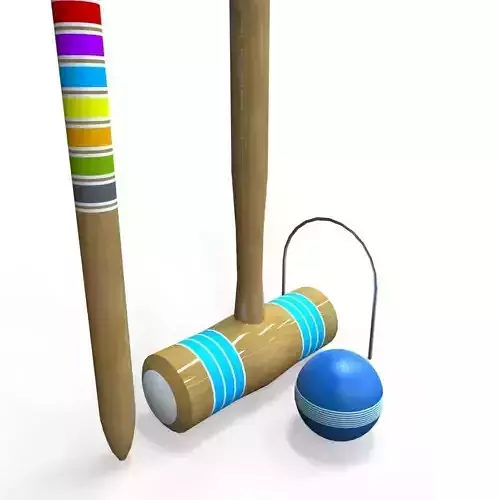 Croquet Set Low-poly 3D model