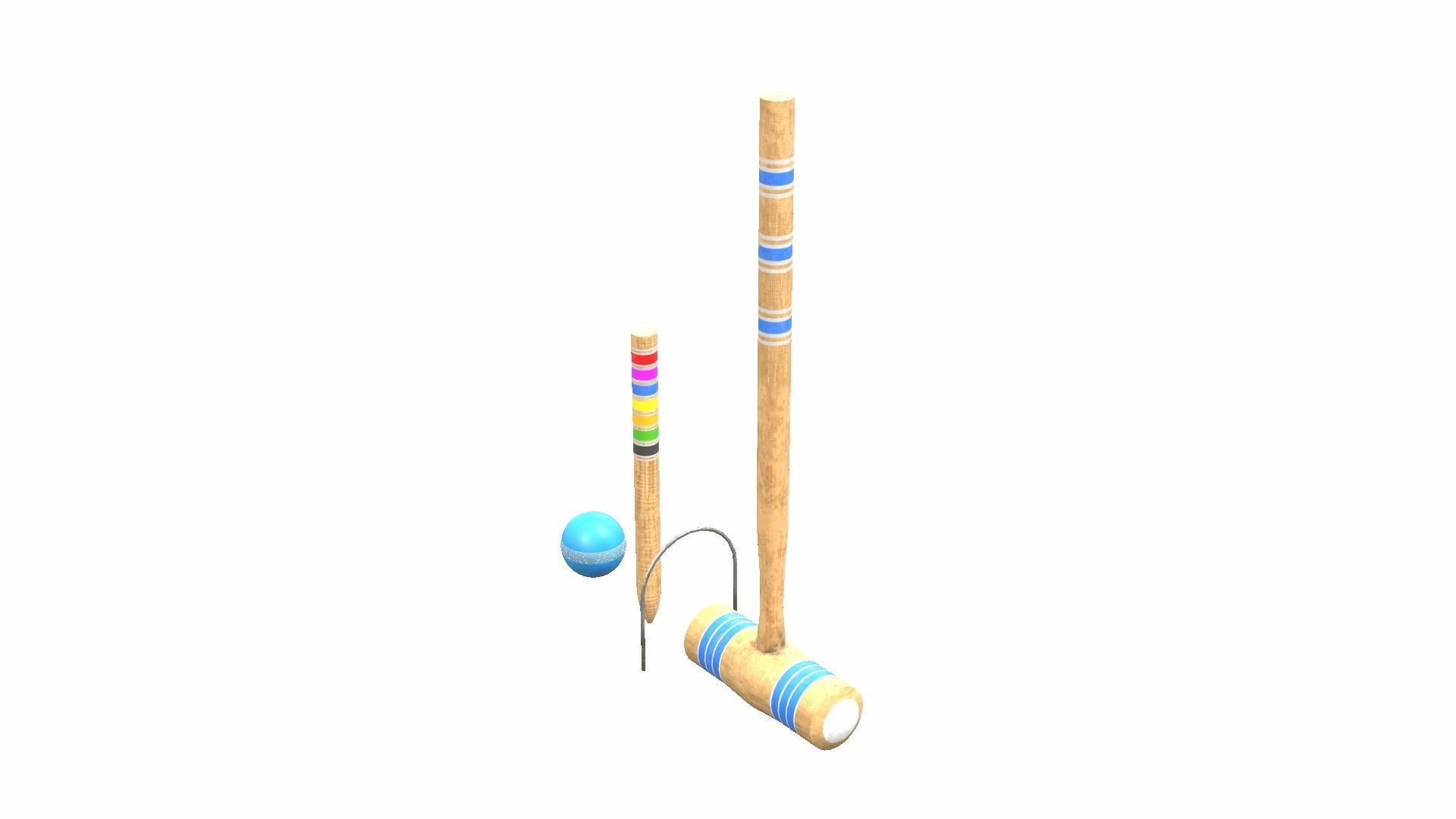 Croquet Set Low-poly 3D model_15