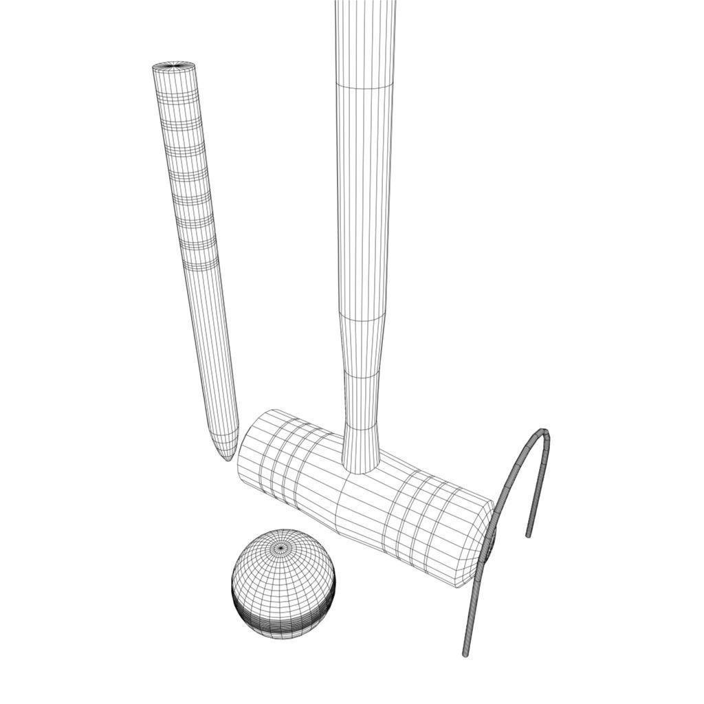 Croquet Set Low-poly 3D model_6