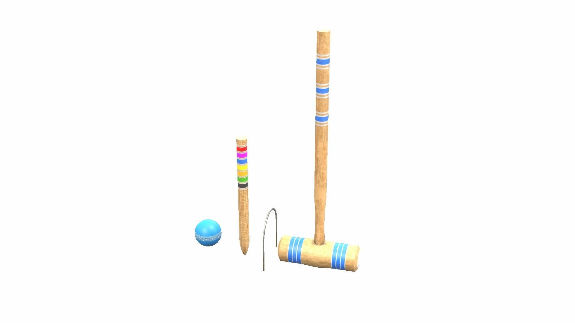 Croquet Set Low-poly 3D model_17