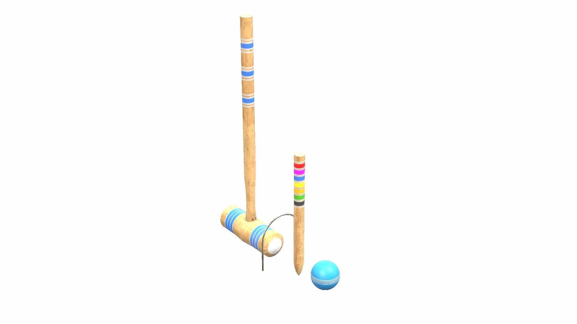 Croquet Set Low-poly 3D model_25