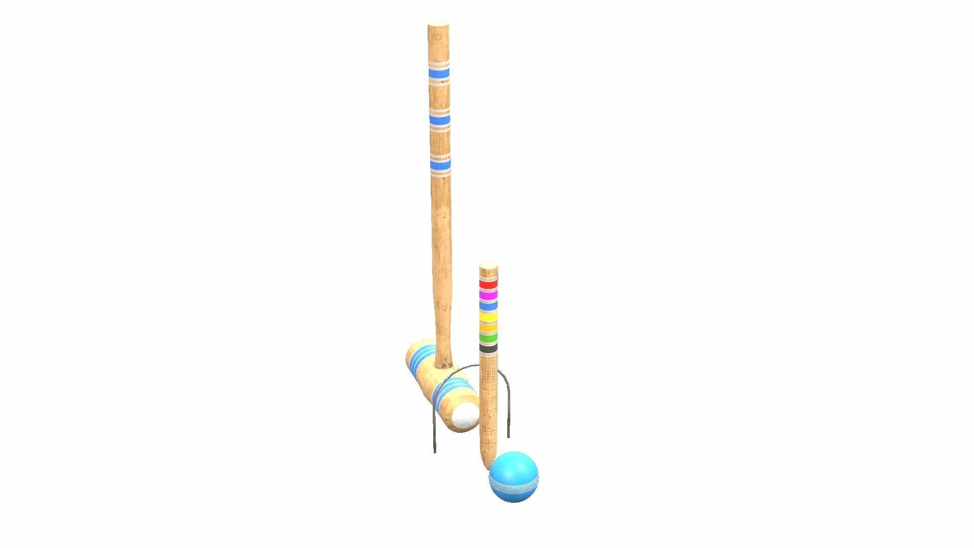 Croquet Set Low-poly 3D model_24