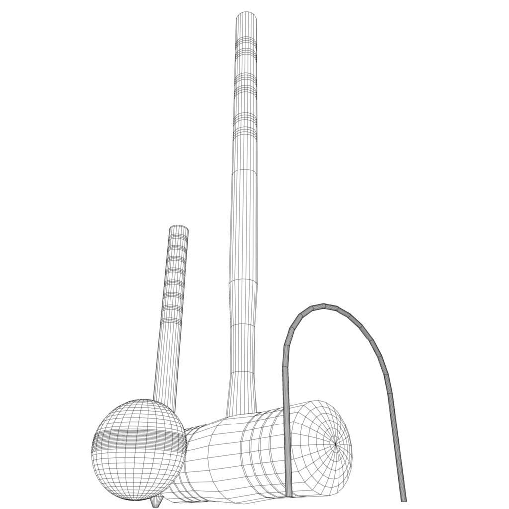 Croquet Set Low-poly 3D model_5