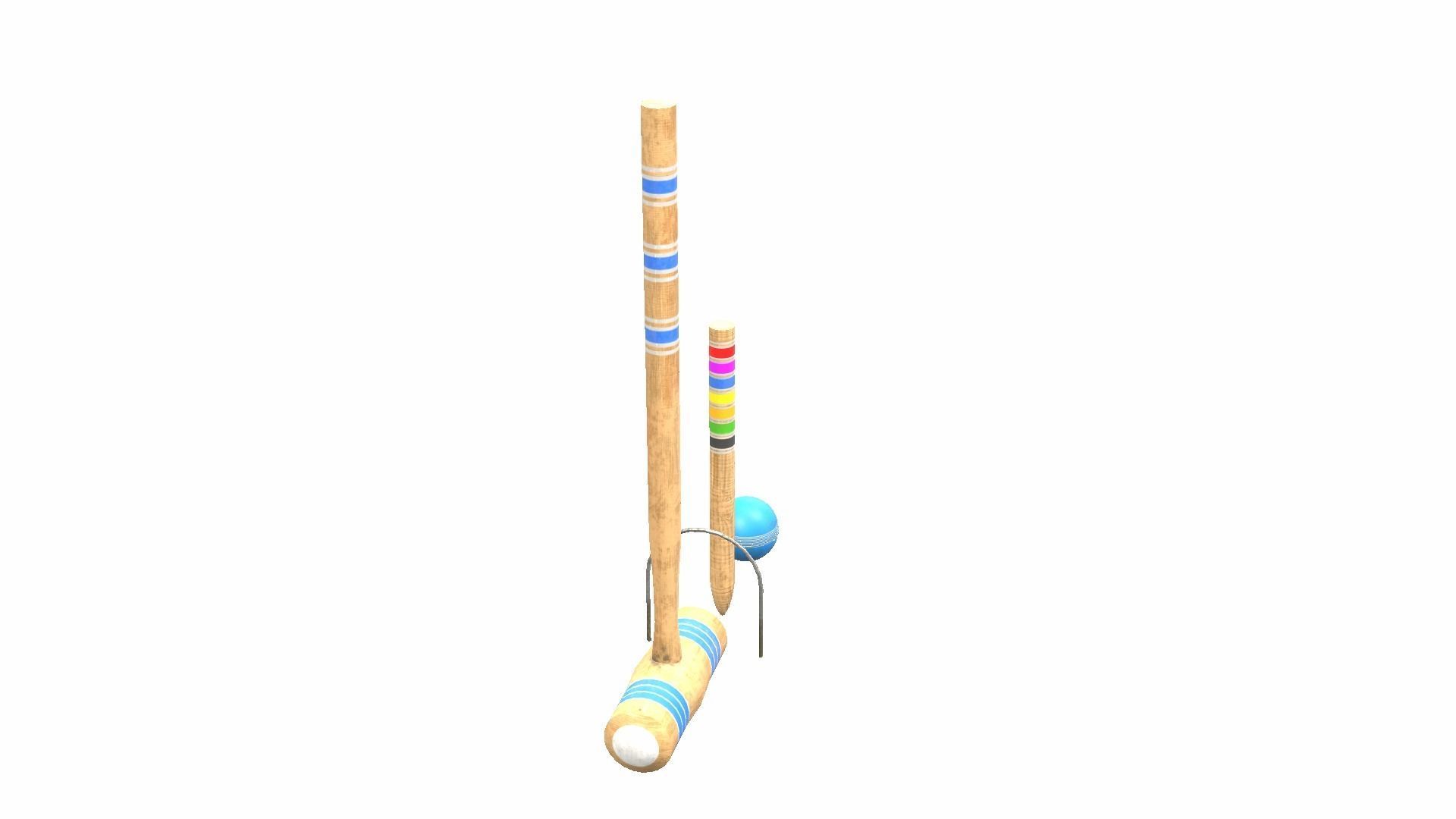 Croquet Set Low-poly 3D model_12