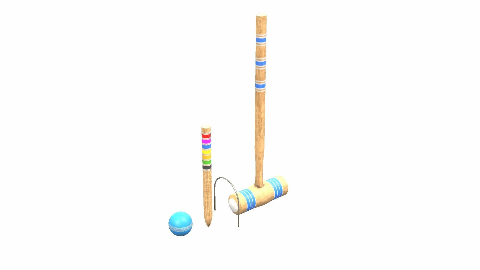 Croquet Set Low-poly 3D model_20