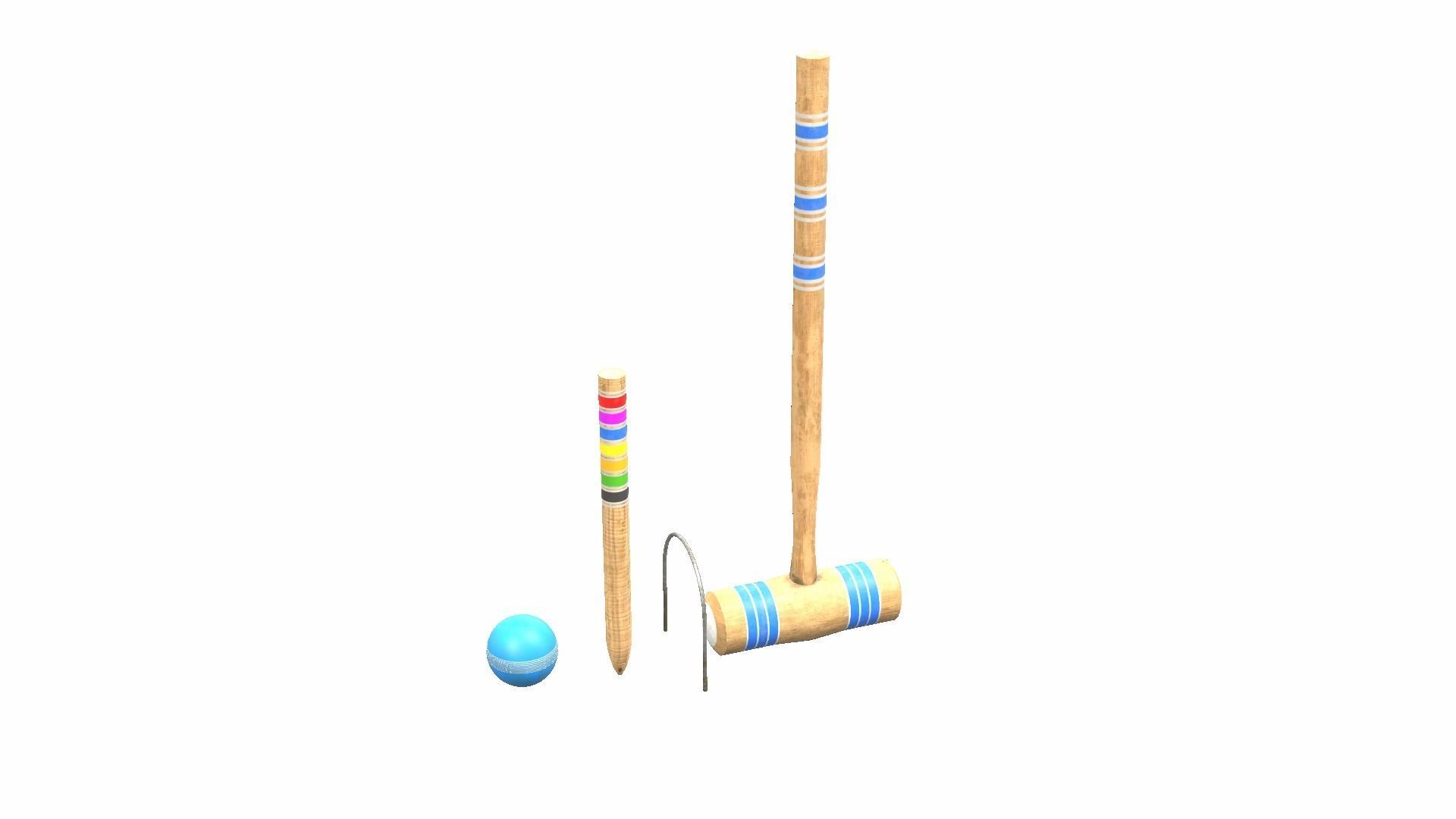 Croquet Set Low-poly 3D model_19