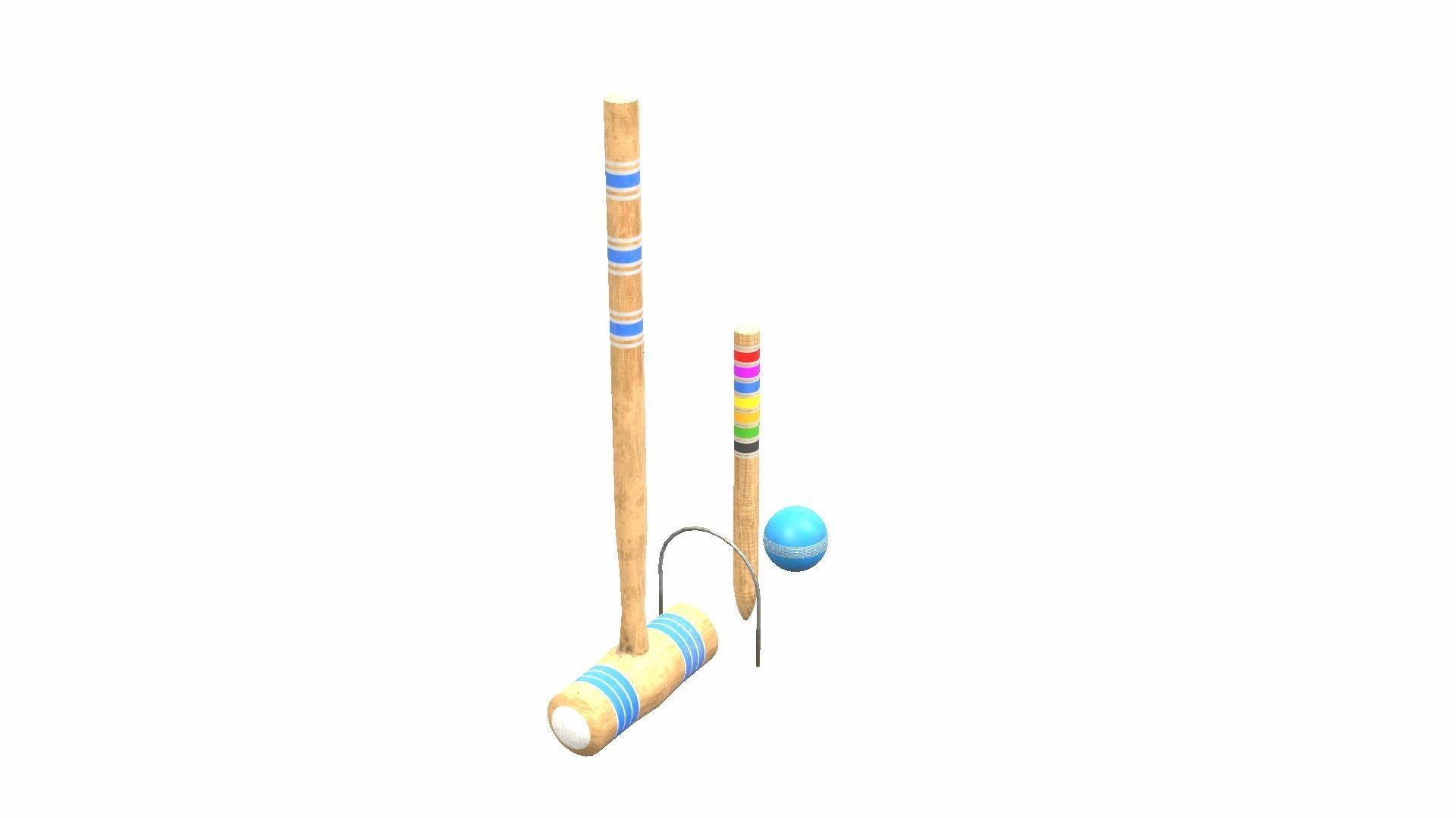Croquet Set Low-poly 3D model_11