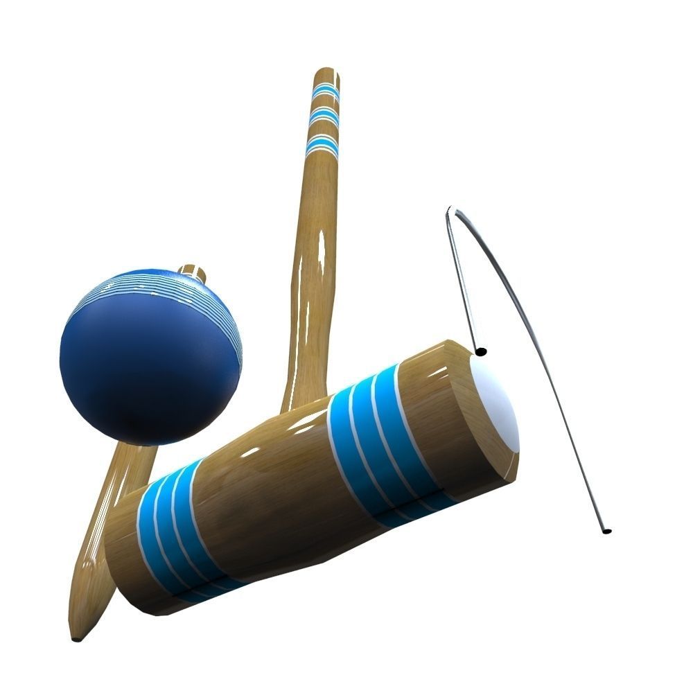 Croquet Set Low-poly 3D model_2