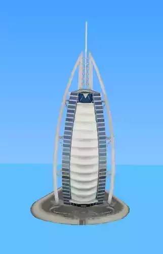 Buji Al Arab hotel low poly model Low-poly 3D model