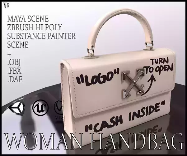 Woman Handbag Louis Vuitton Low-poly 3D model