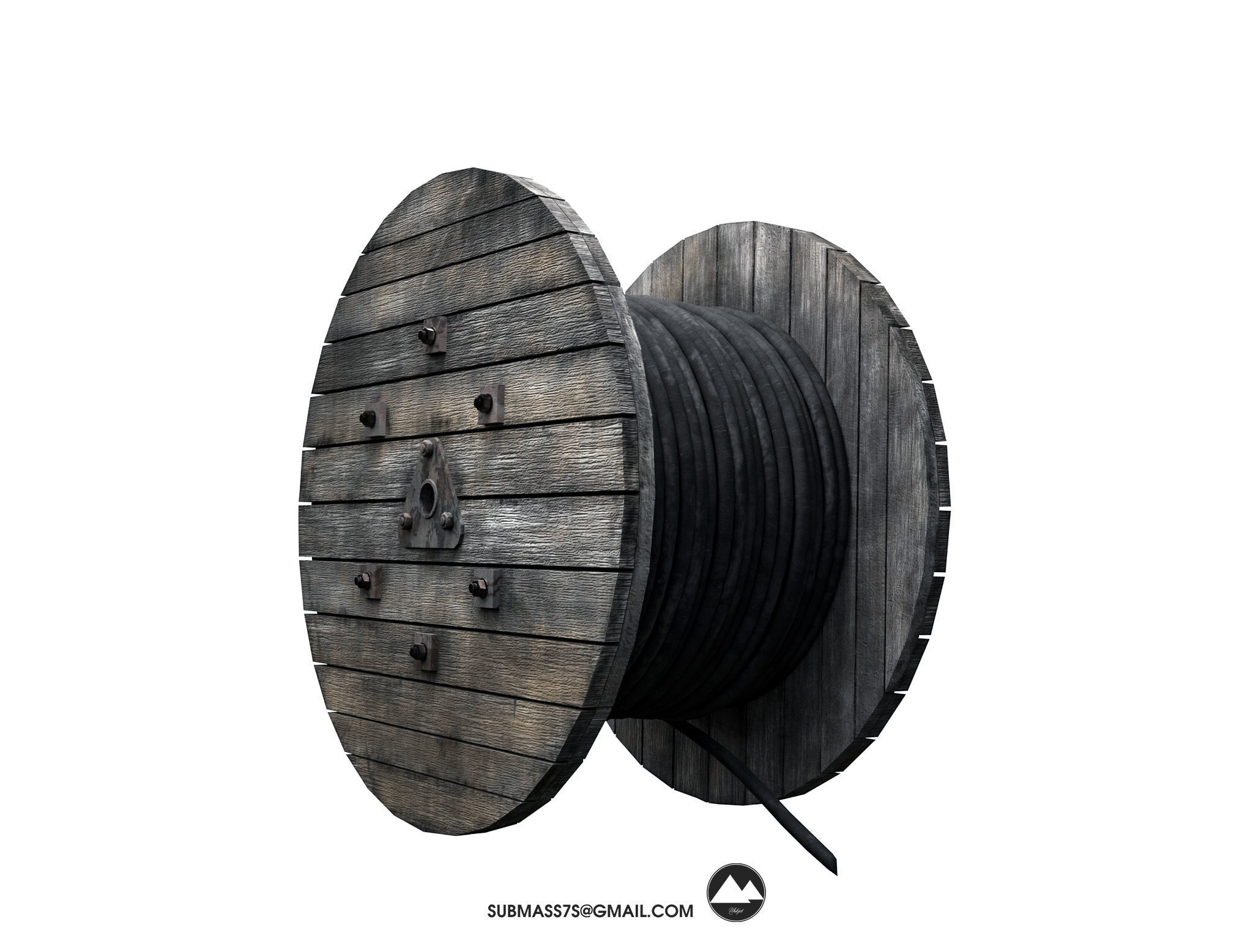 Cable reel 3D model_4