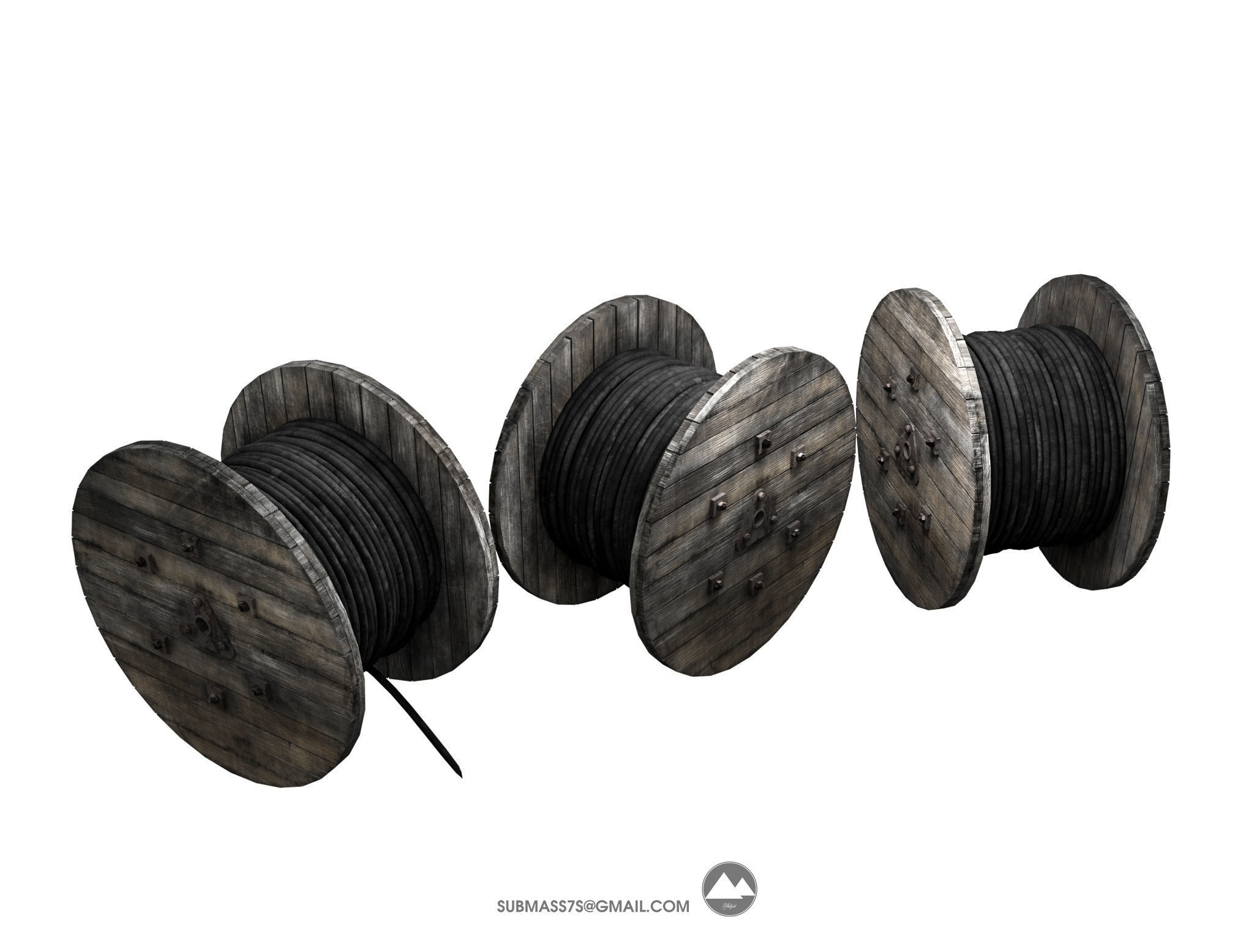 Cable reel 3D model_3