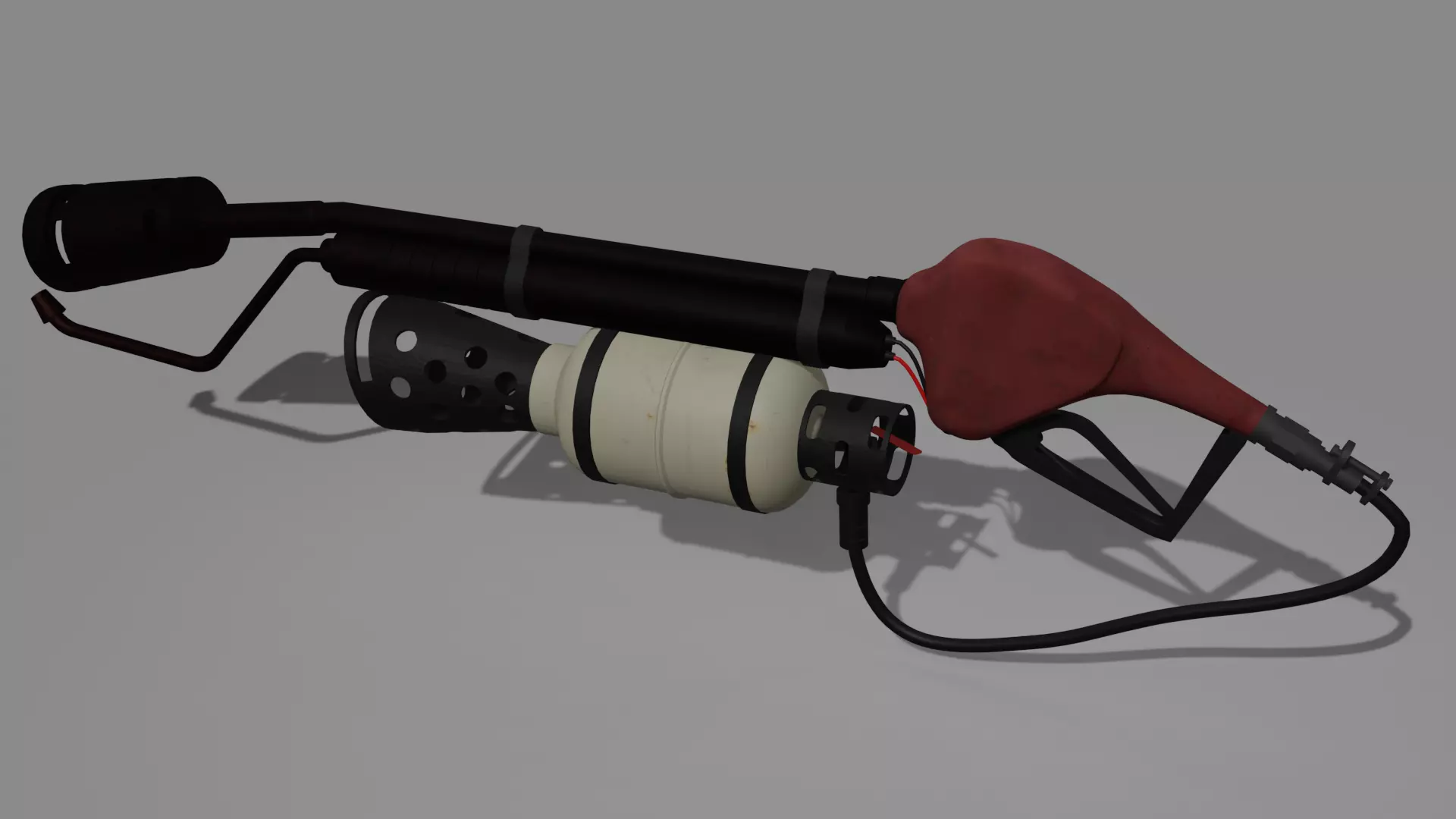 Flame thrower 001 Low-poly 3D model_0