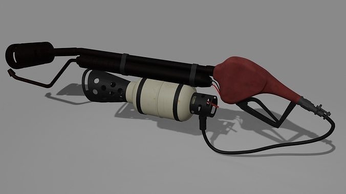 Flame thrower 001 Low-poly 3D model