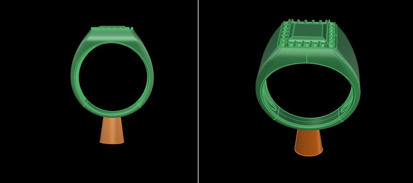 Square Signet Ring Rounded Shank Mix Sizes 3D print model_14