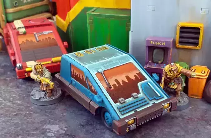 Cyberpunk Compact Cars - 28mm Sci-Fi 3D print model