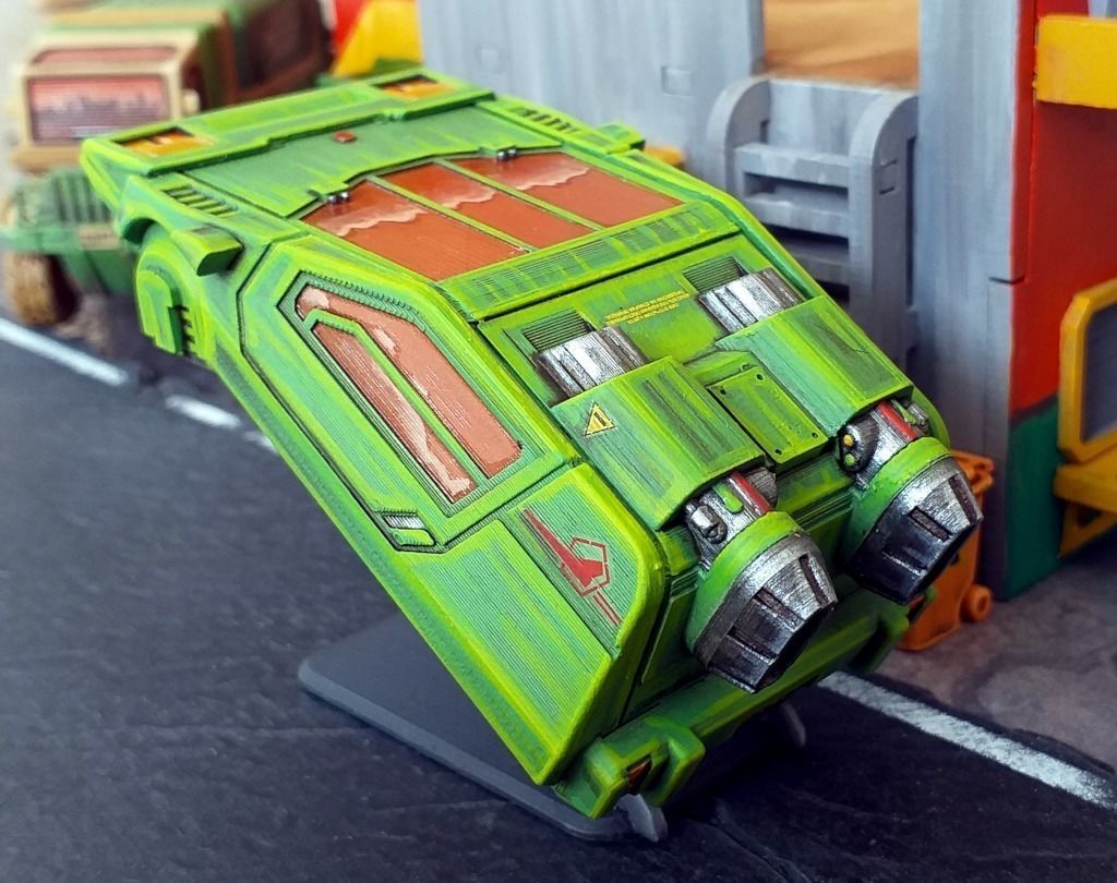 Cyberpunk Hover Cars - 28mm Sci-Fi 3D print model_3