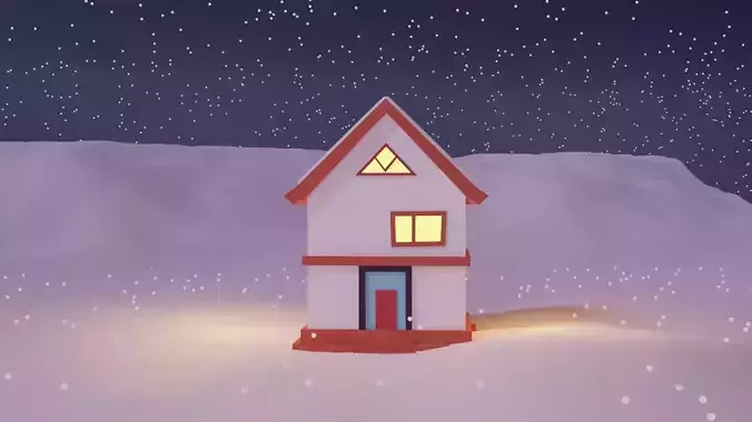 Winter Season Christmas House 5 Low-poly 3D model