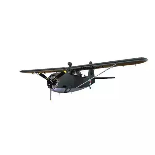 Curtiss Owl - WW2 Plane Low-poly 3D model