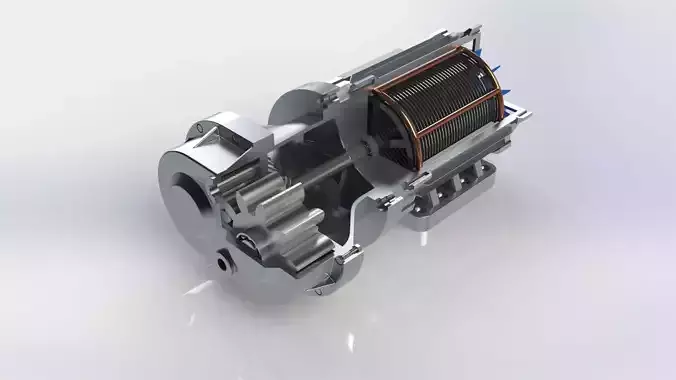 Hydraulic Pump Cross-Section 3D model