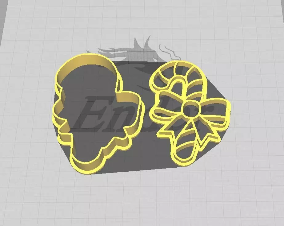 Christmas Sweet Cane Cookie and Fondant Cutter with Embosser 3D print model_0