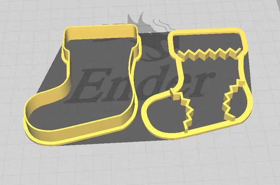 Christmas Boot Cookie and Fondant Cutter with Embosser 3D print model_0