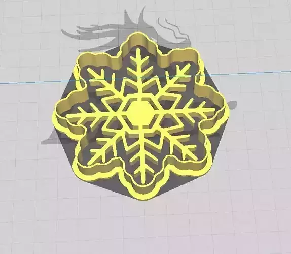 Christmas Snowflake Cookie and Fondant Cutter with Embosser 3D print model