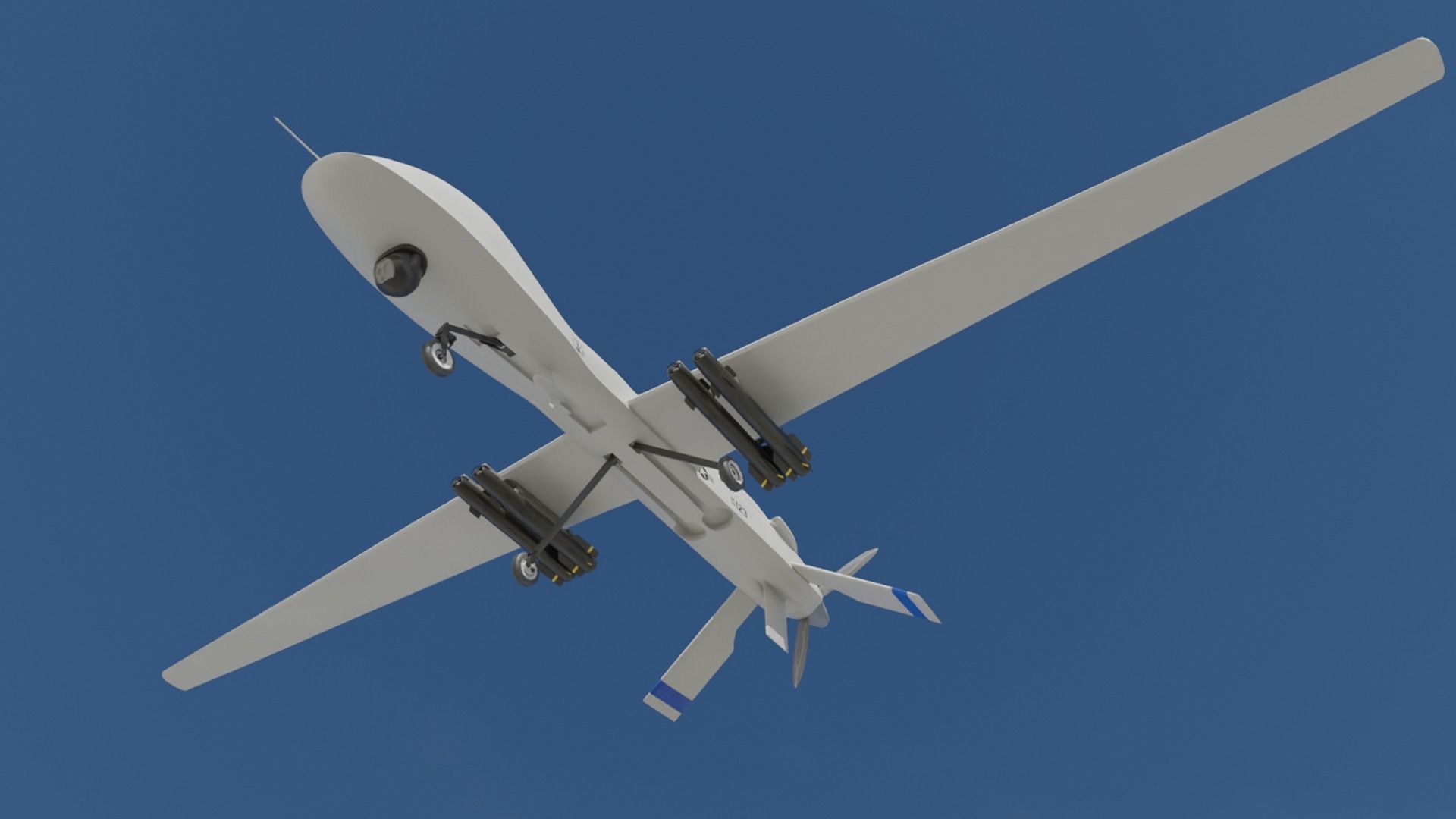 MQ-1C Drone Low-poly 3D model_4