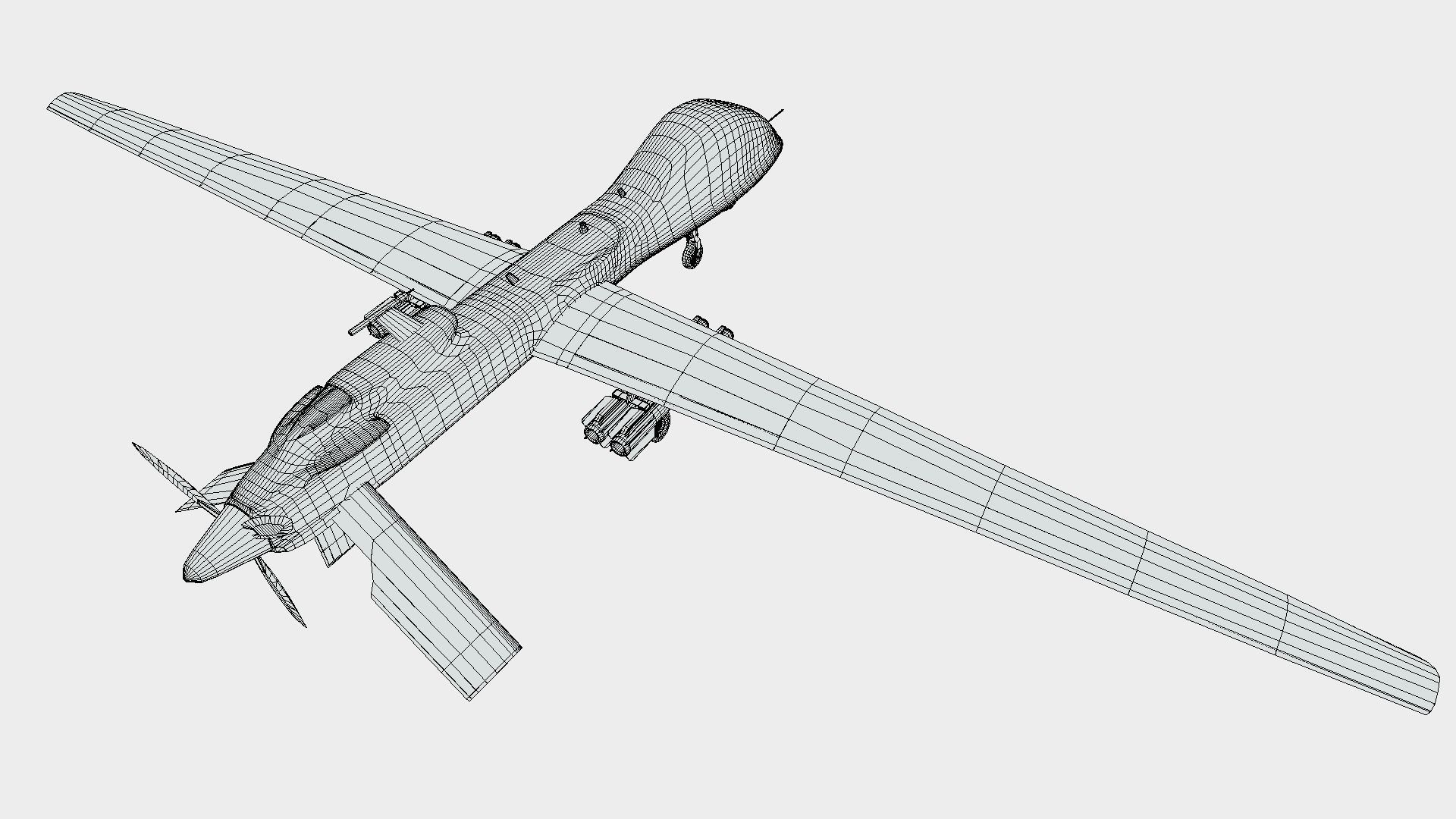 MQ-1C Drone Low-poly 3D model_13
