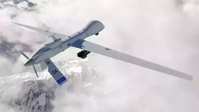 MQ-1C Drone Low-poly 3D model