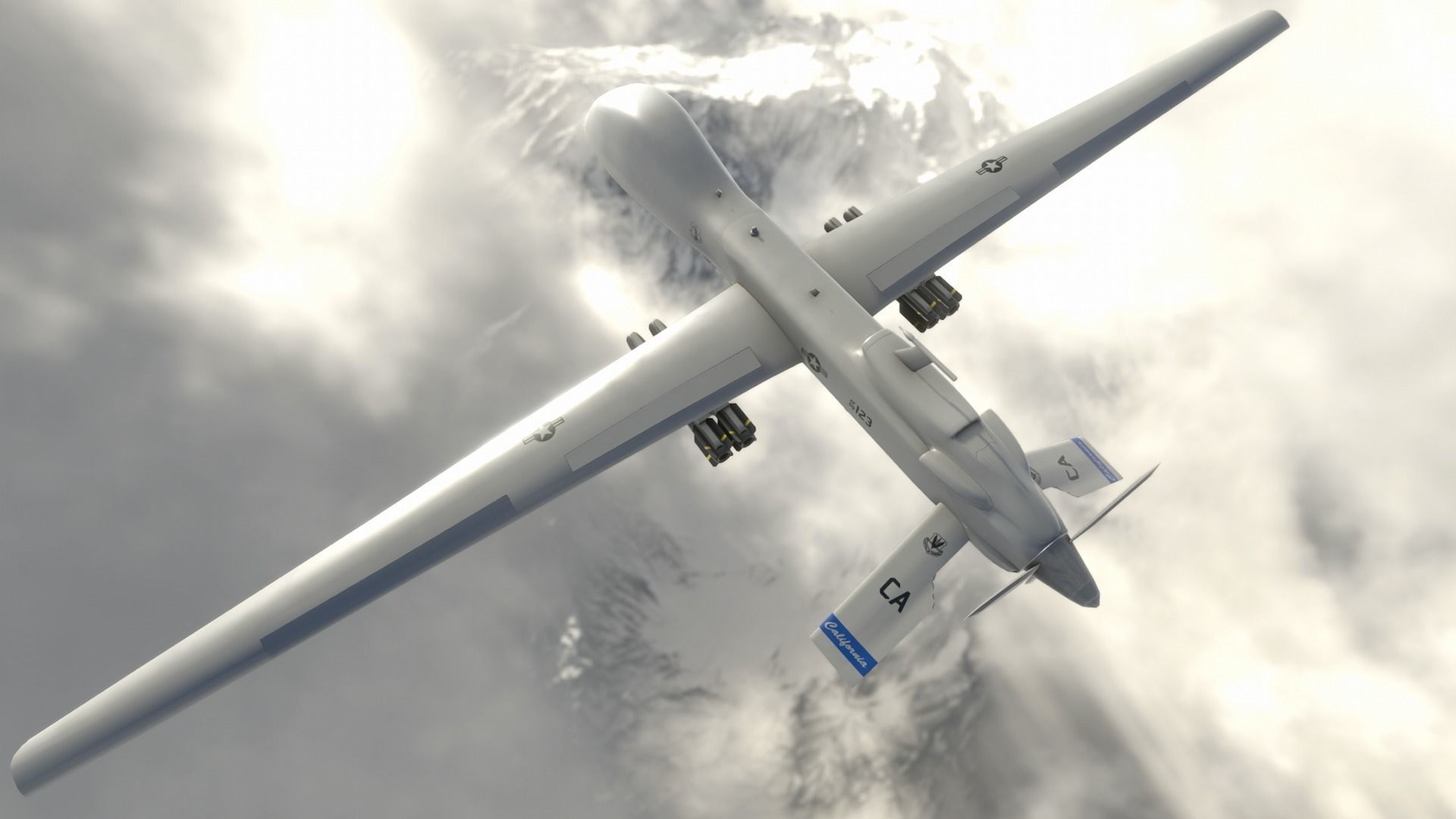 MQ-1C Drone Low-poly 3D model_9