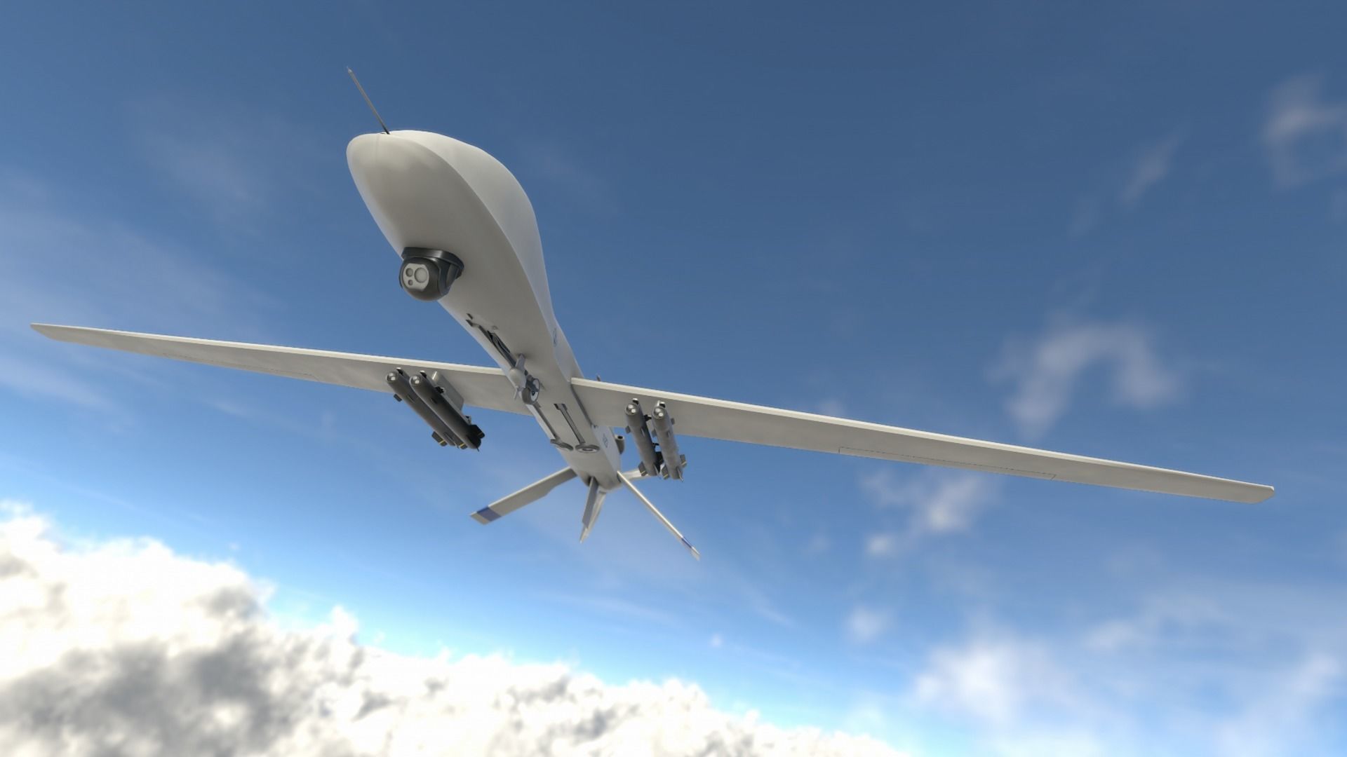 MQ-1C Drone Low-poly 3D model_6