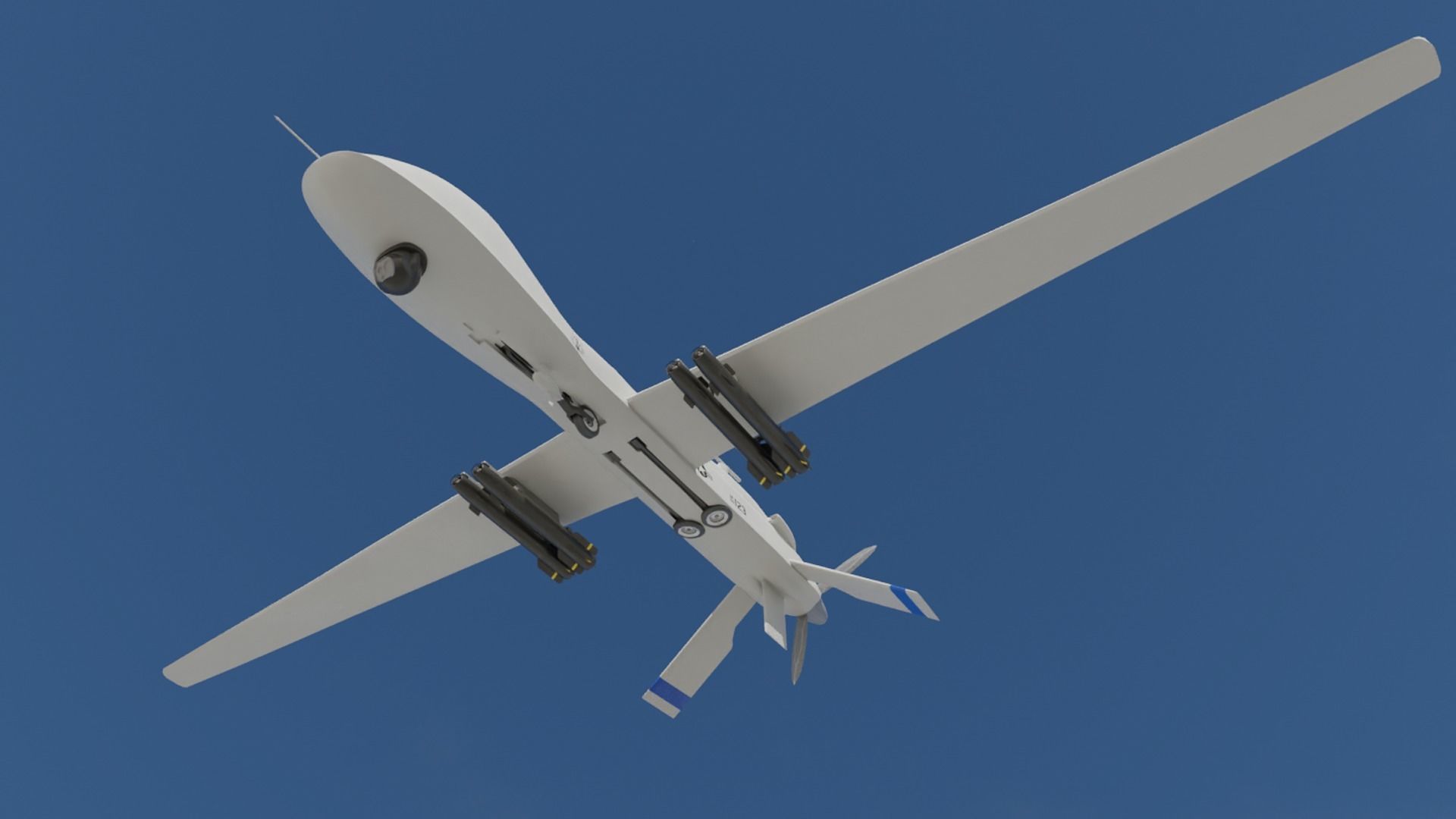 MQ-1C Drone Low-poly 3D model_3