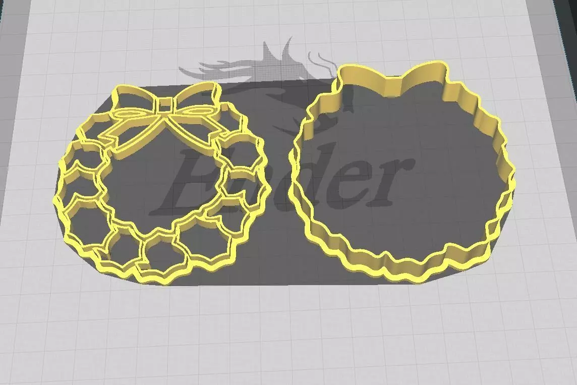 Christmas Crown Cookie and Fondant Cutter with Embosser 3D print model_0