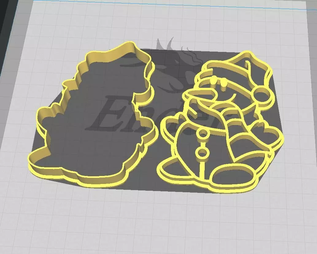 Christmas Snowman Cookie and Fondant Cutter with Embosser 3D print model_0