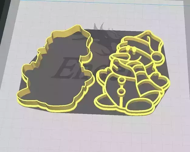 Christmas Snowman Cookie and Fondant Cutter with Embosser 3D print model Christmas Snowman Cookie and Fondant Cutter with Embosser 3D print model